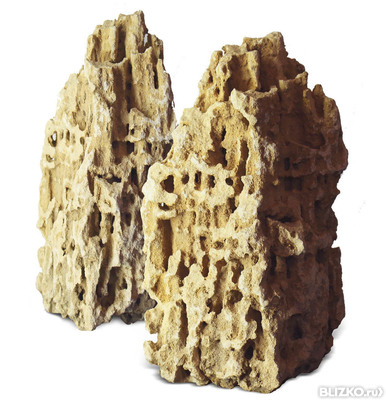 Камень Песчаник пещеристый желтый вертикальный