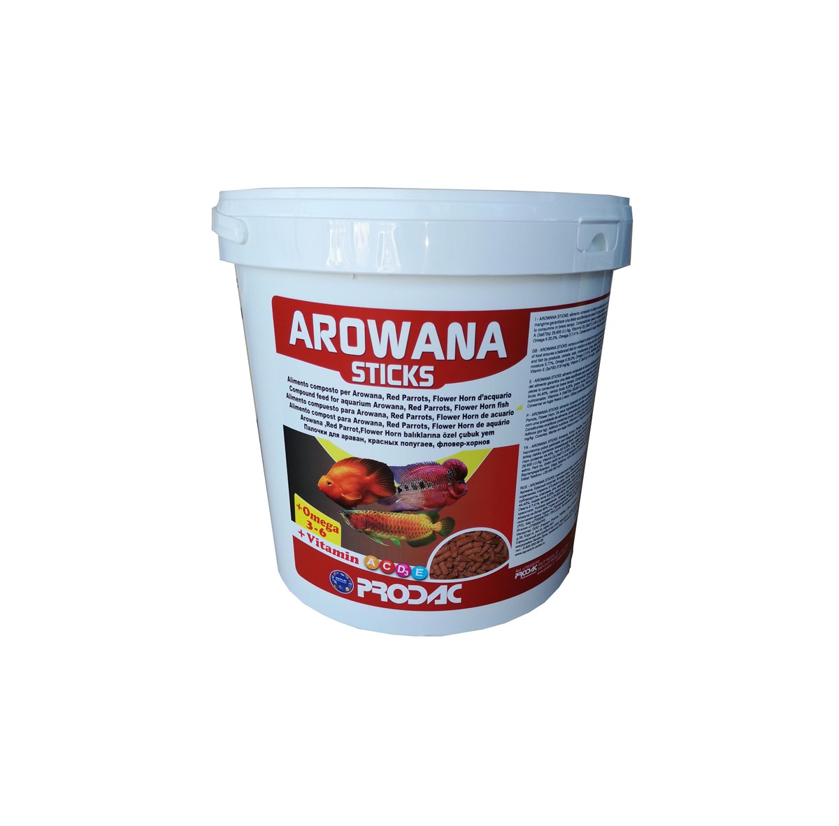 PRODAC корм AROWANA STICKS в ведре
