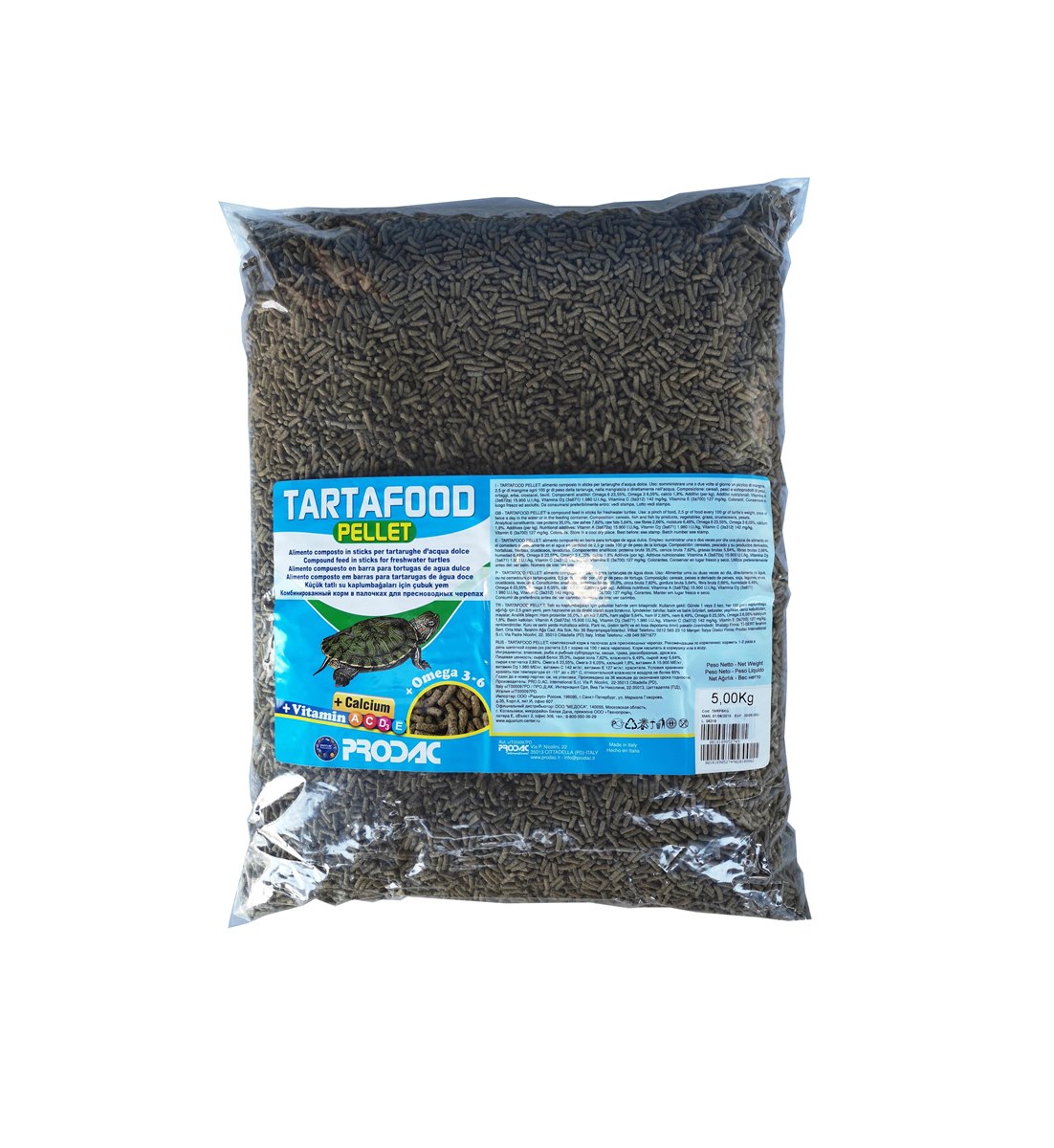 PRODAC корм TARTAFOOD PELLETS мешок 5кг