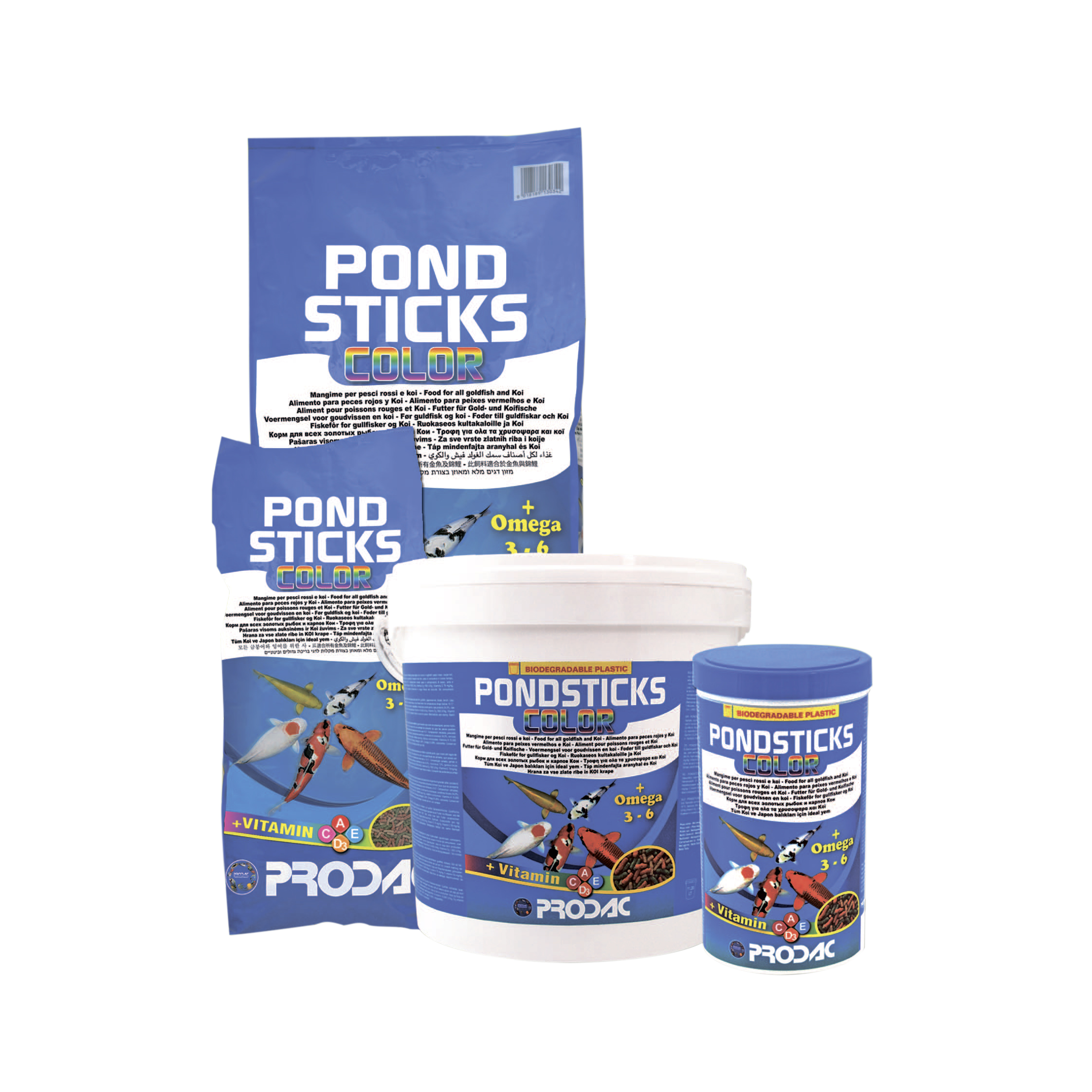PRODAC корм для прудовых рыб PONDSTICKS COLOR