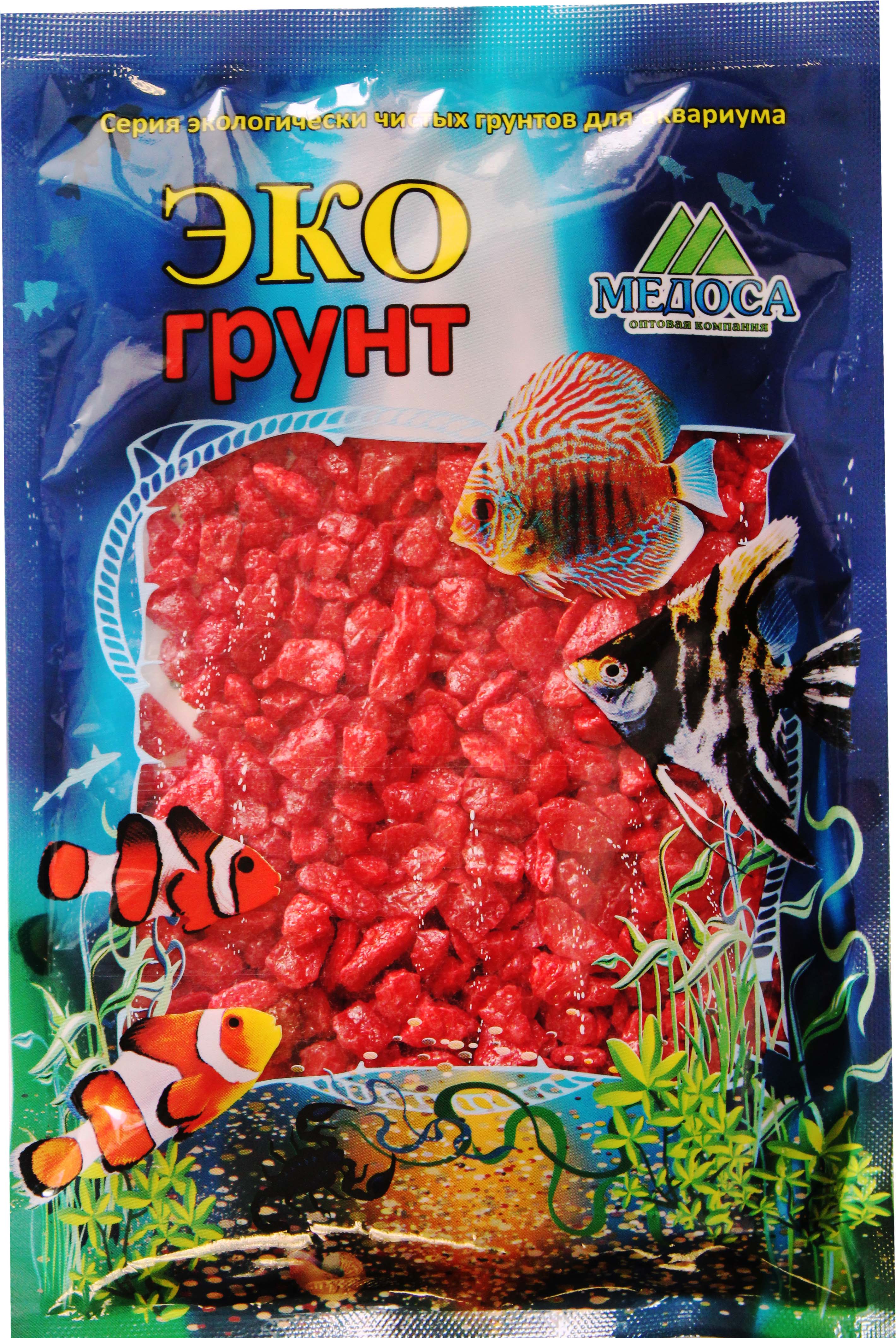Цветная мраморная крошка 5-10 мм КРАСНАЯ (блестящая)