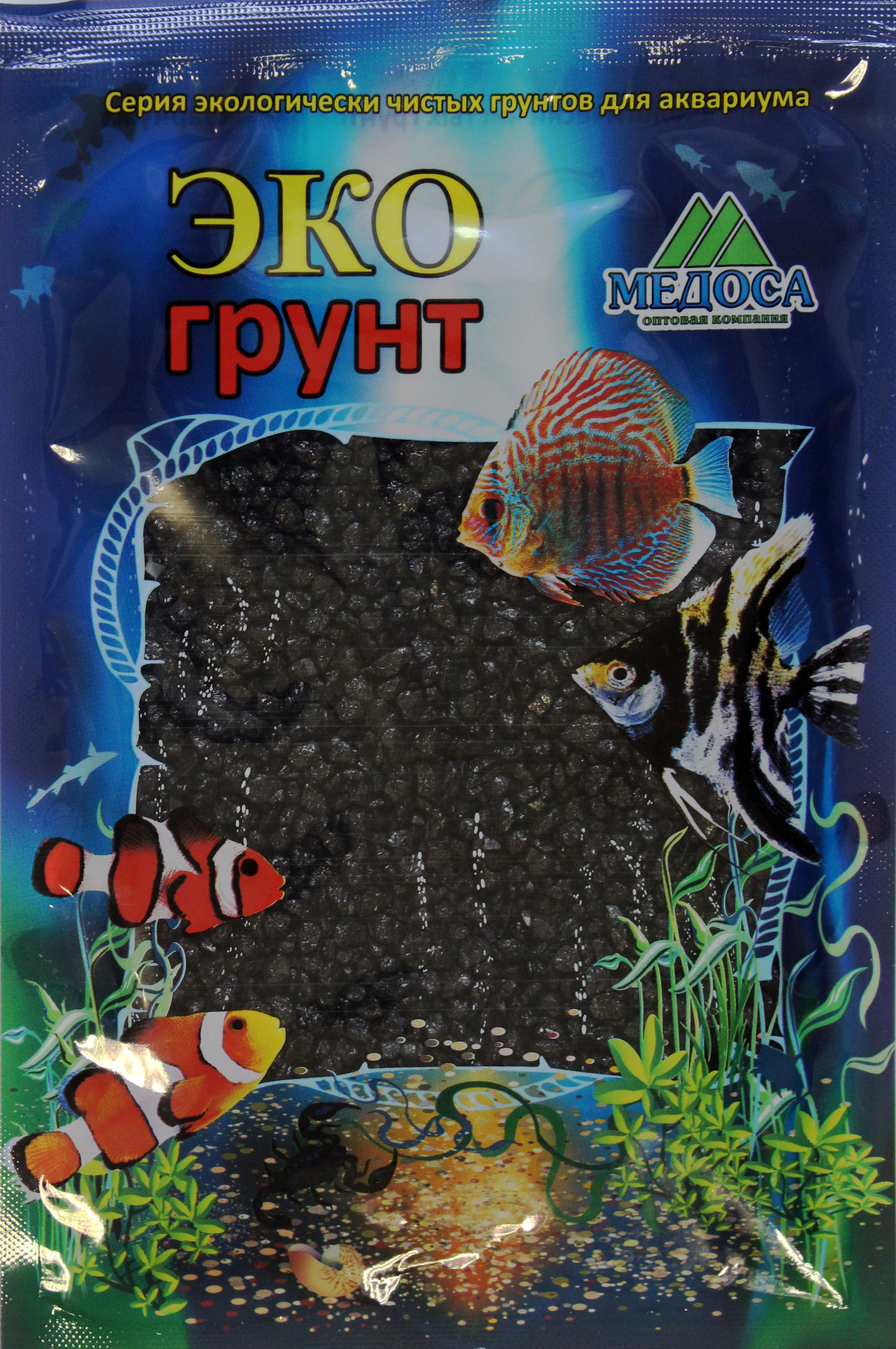Цветная мраморная крошка 2-5 мм ЧЕРНАЯ (блестящая)